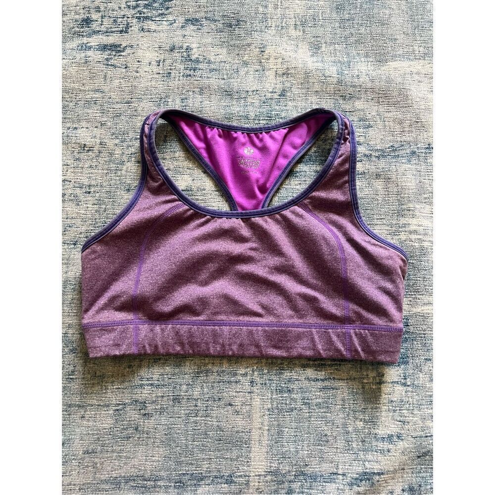 Old Navy Active Heathered Purple Racerback Sports Bra Medium